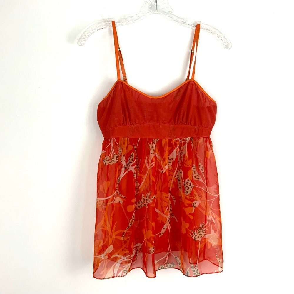 New Victoria's Secret Very Sexy Babydoll Slip Dress Chemise Orange Sz S - Picture 8 of 16